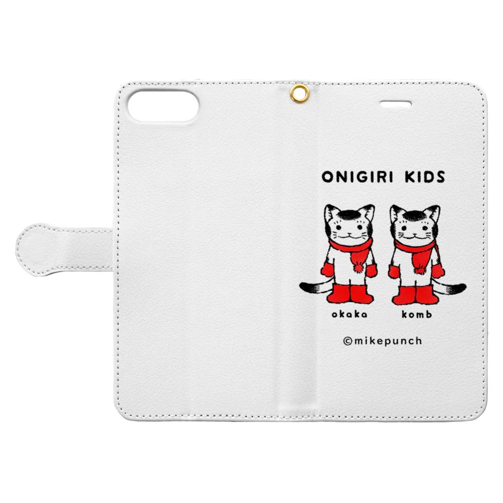 mikepunchのおにぎりキッズ・冬 Book-Style Smartphone Case:Opened (outside)