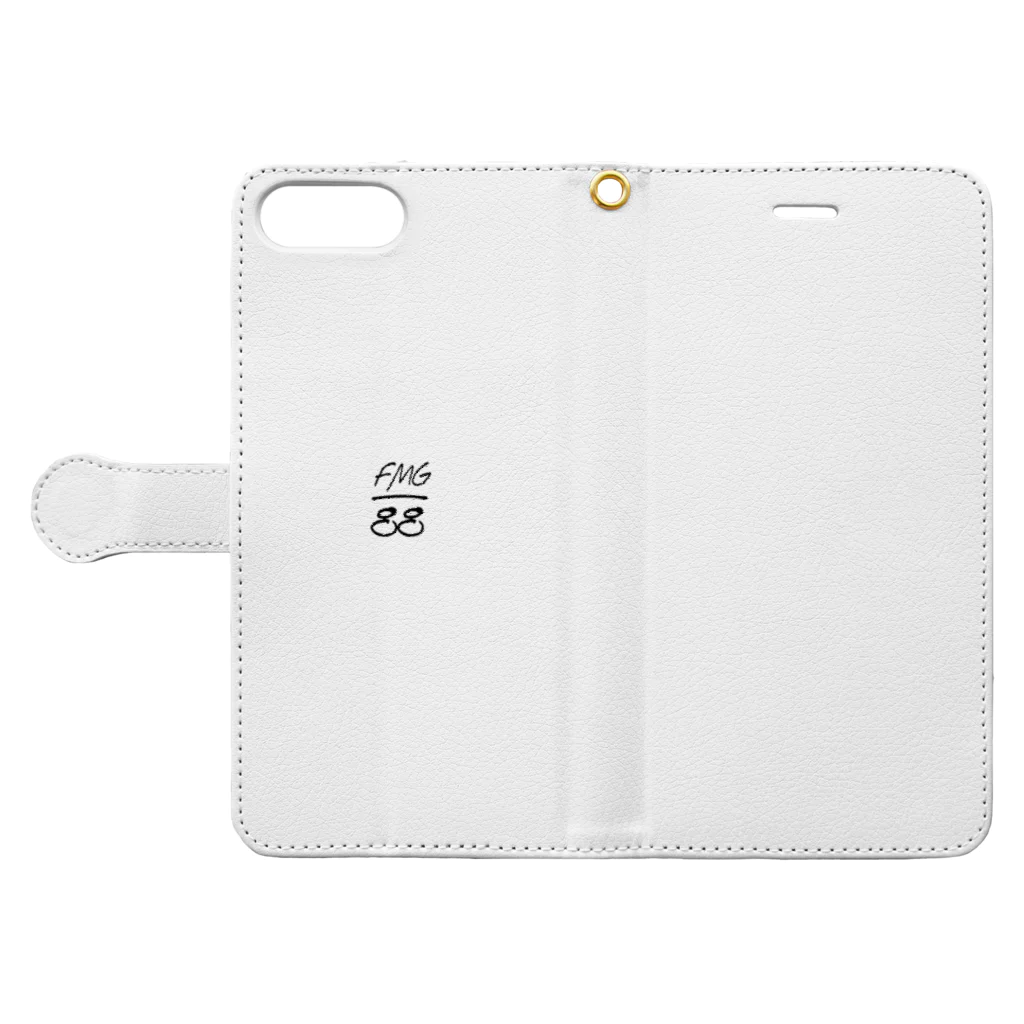 フラミンゴパパショップのFMG88ブラック Book-Style Smartphone Case:Opened (outside)