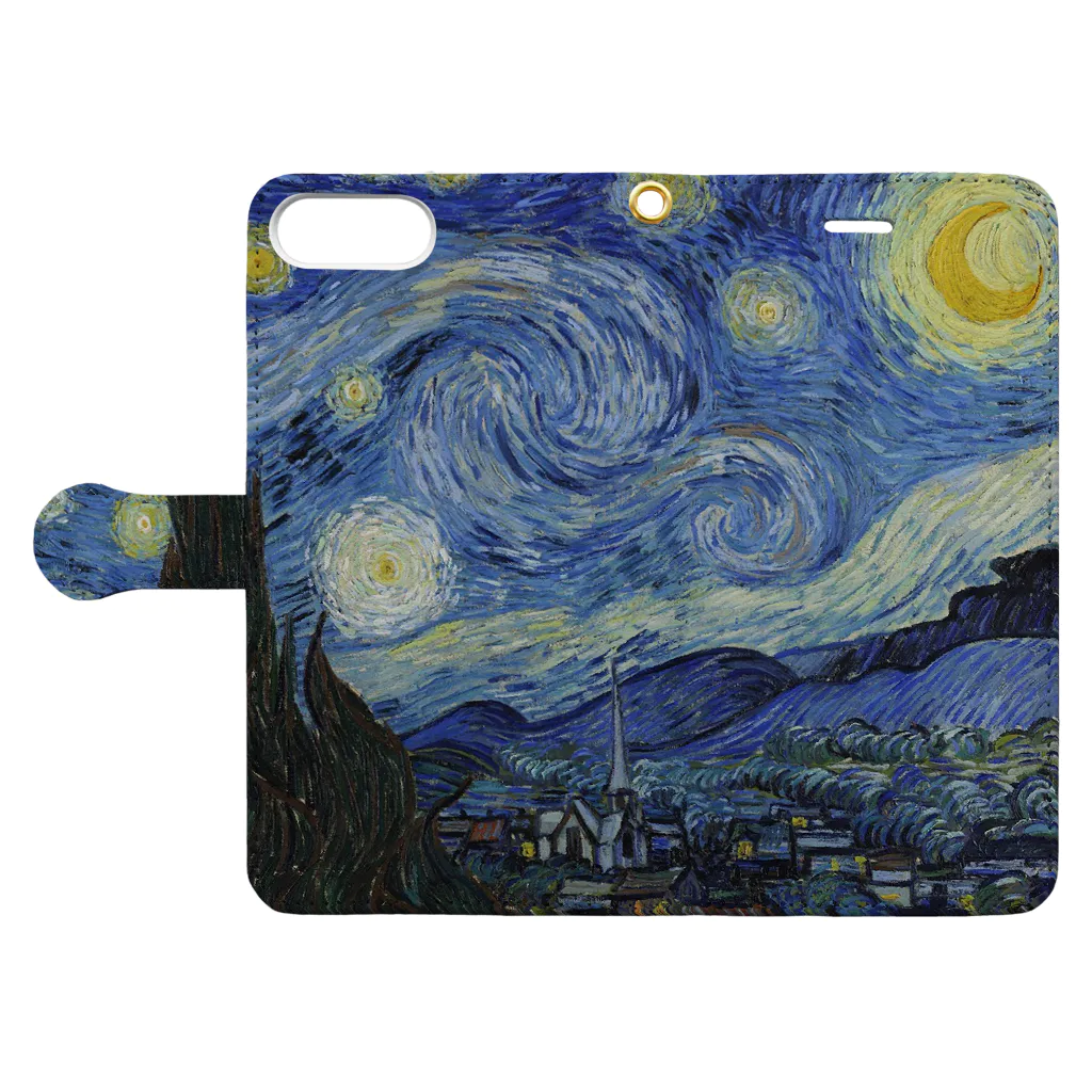 artgalleryのThe Starry Night 手帳型スマホケースを開いた場合(外側)