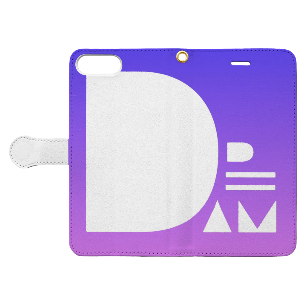 Dcpブランド🏳️‍🌈のDreamPurple-iPhoneCase 手帳型スマホケースを開いた場合(外側)