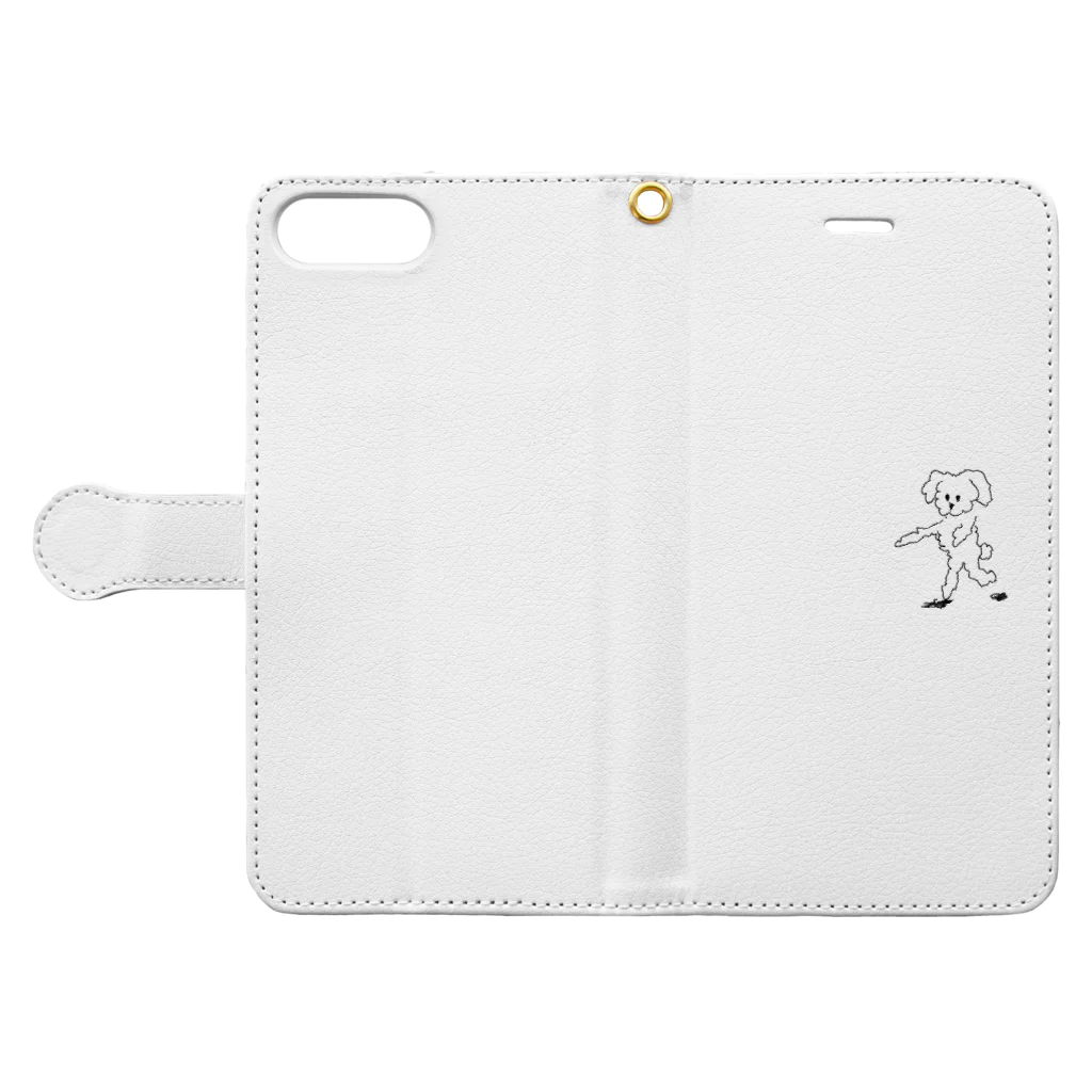 てとのいぬ Book-Style Smartphone Case:Opened (outside)