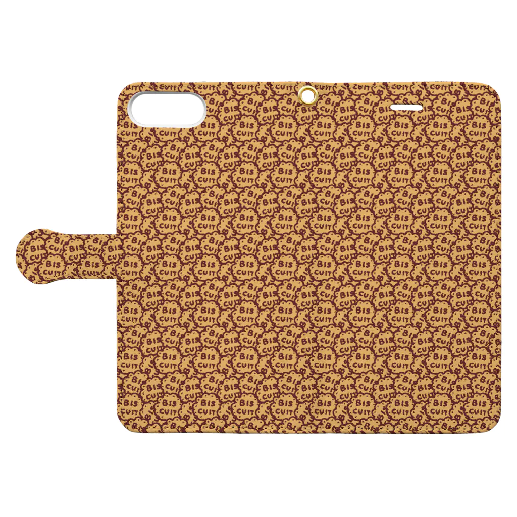 RELOADEADのビスケットパターン Book-Style Smartphone Case:Opened (outside)