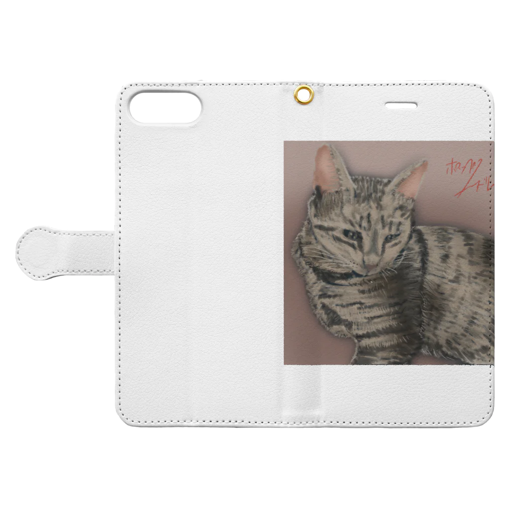 ポップヌードルのあずき猫 Book-Style Smartphone Case:Opened (outside)