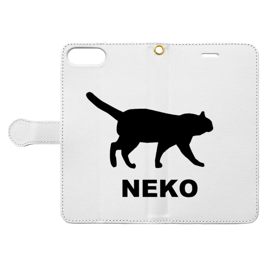 ブランケット大佐のNEKO（おさんぽ） Book-Style Smartphone Case:Opened (outside)