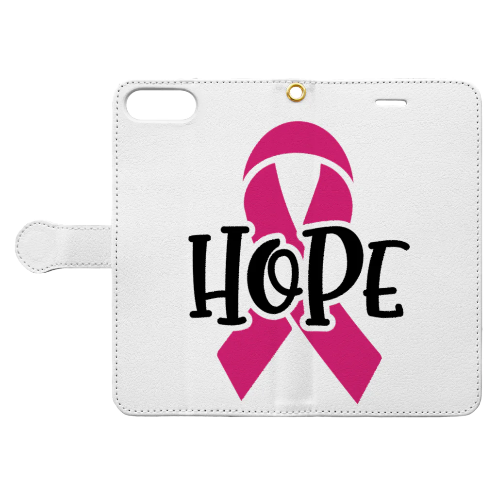 Fred HorstmanのBreast Cancer HOPE  乳がんの希望 Book-Style Smartphone Case:Opened (outside)