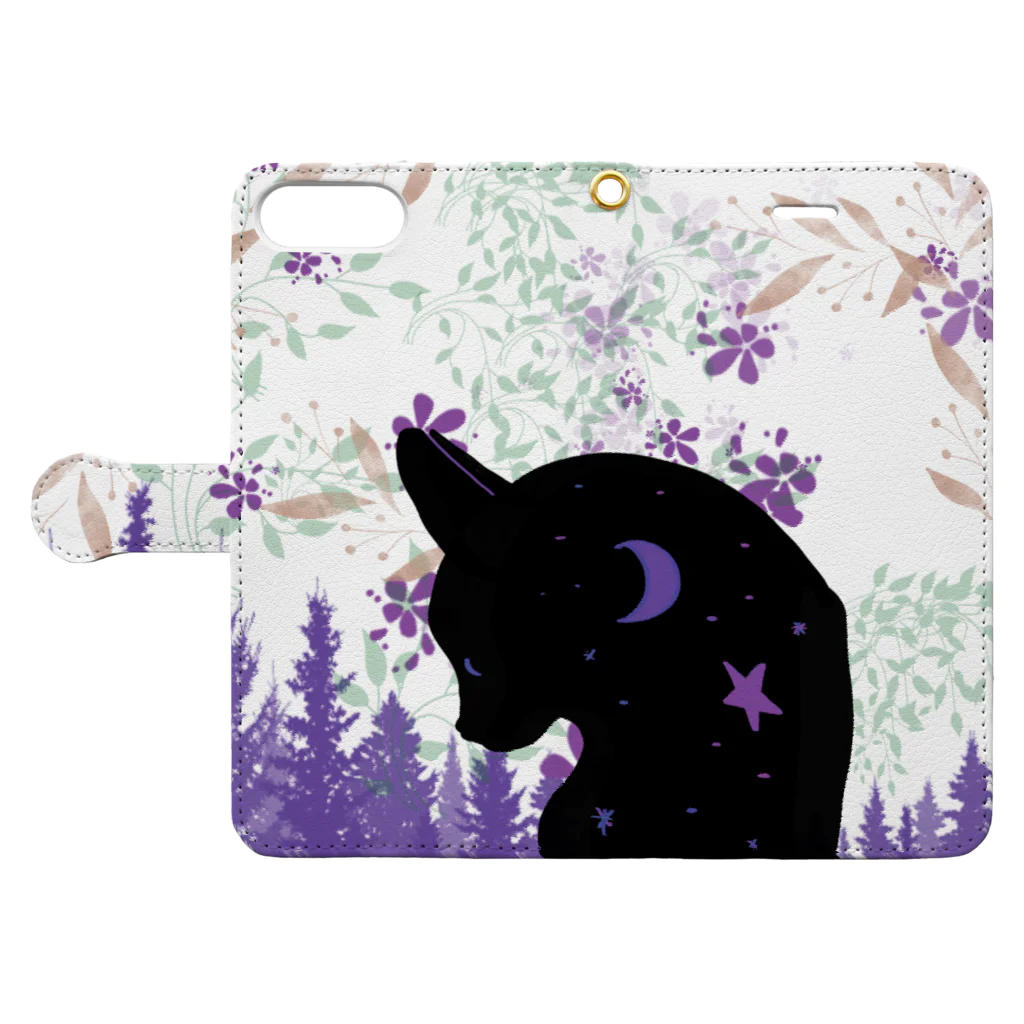 Niea999’s プチハッピー shopの猫のファンタシー Book-Style Smartphone Case:Opened (outside)