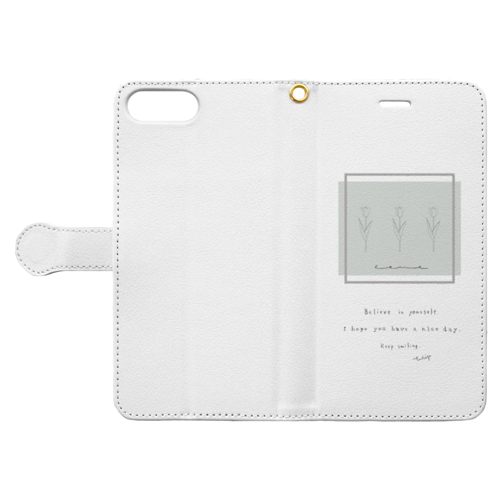 rilybiiのbabygray* mintgreen Book-Style Smartphone Case:Opened (outside)