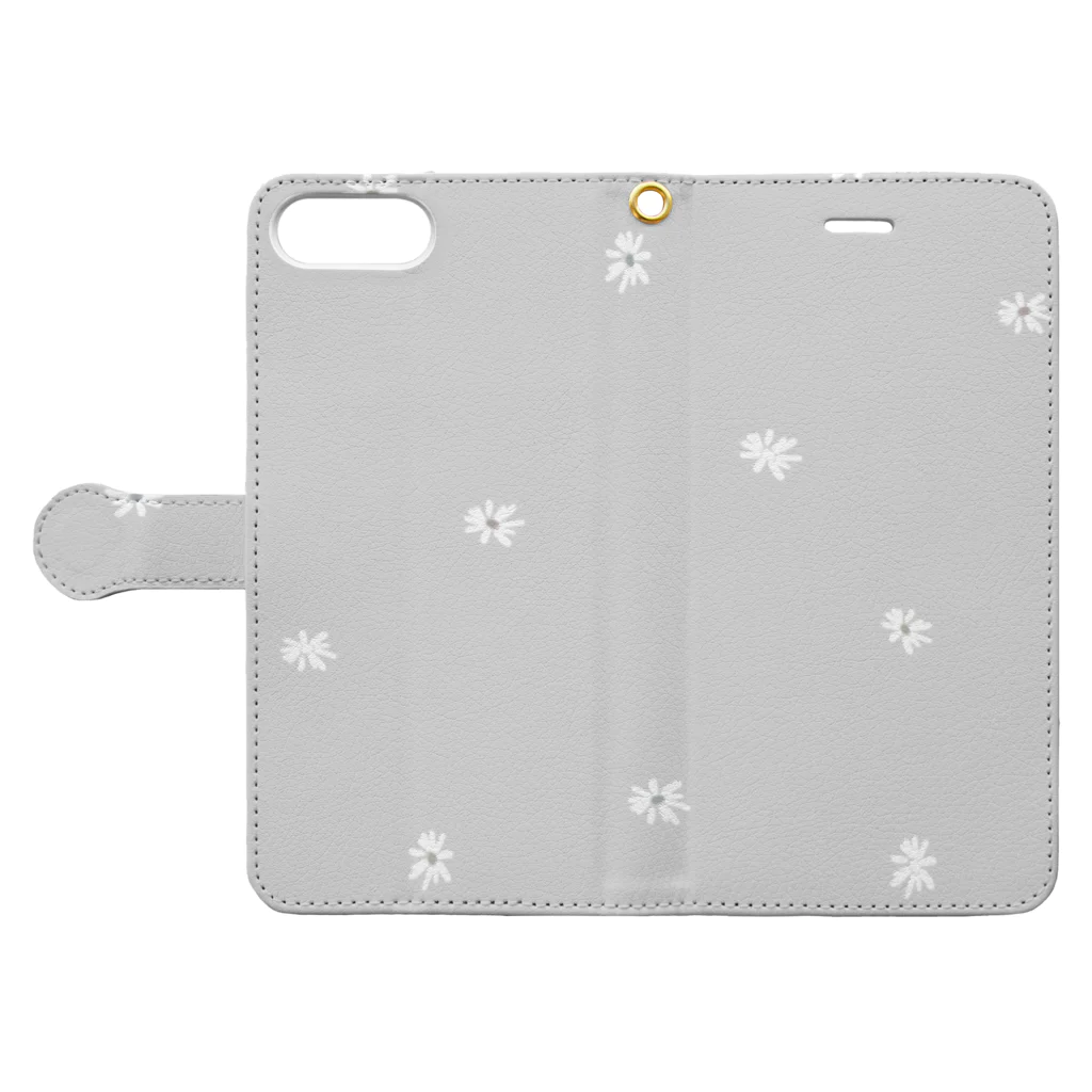 rilybiiのgrayPastel × babygray Book-Style Smartphone Case:Opened (outside)