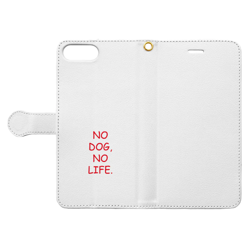 IGGYs ShopのNO DOG, NO LIFE. 手帳型スマホケースを開いた場合(外側)