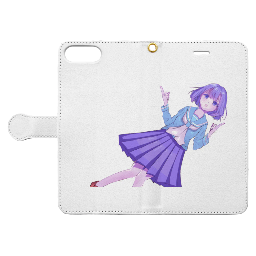 yuima-lのセーラー服の女の子 Book-Style Smartphone Case:Opened (outside)