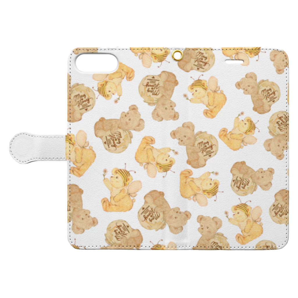 はなえみひまり ❁ maryhoney ❁のくまのヘーゼル総柄ver. Book-Style Smartphone Case:Opened (outside)