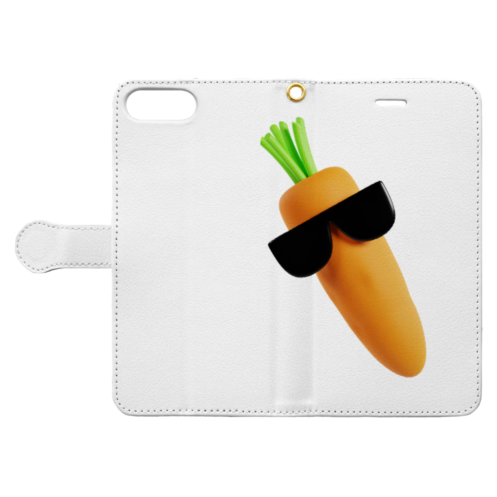 しゃけひめ🐟Shakehime👑3DfriendsのFunky Carrot!physical! 手帳型スマホケースを開いた場合(外側)
