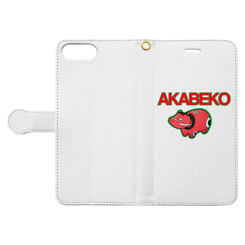 あかべこのべこくん Book-Style Smartphone Case:Opened (outside)