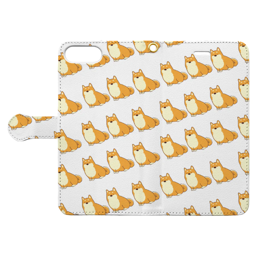 モングリフのいっぱい柴犬 Book-Style Smartphone Case:Opened (outside)