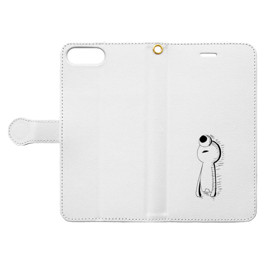 ちーのオリキャラのひとつ目キョムくん Book-Style Smartphone Case:Opened (outside)