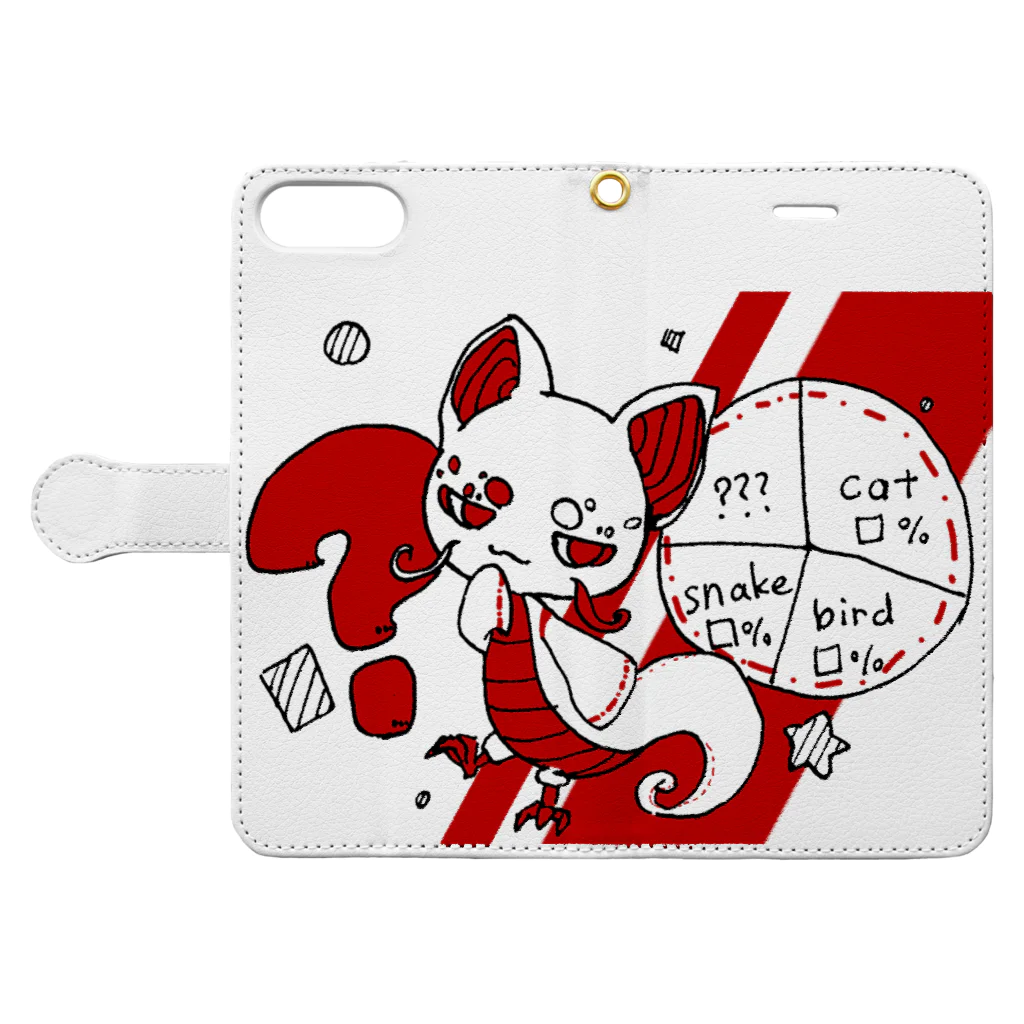 かわいい店@愛鳥江のねこ とり時々へび Book-Style Smartphone Case:Opened (outside)