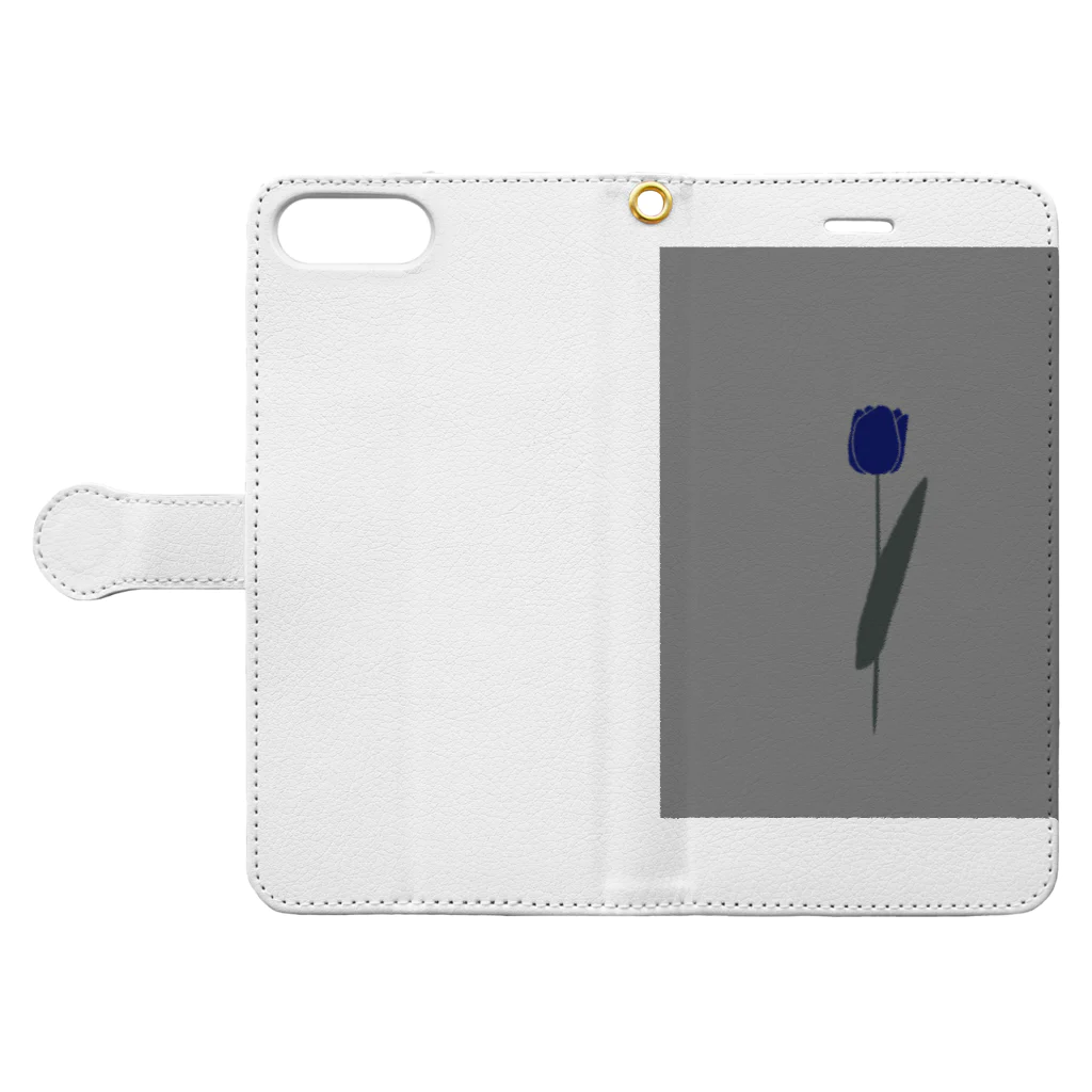 rilybiiのBlue × clearGray × darkGreen Book-Style Smartphone Case:Opened (outside)