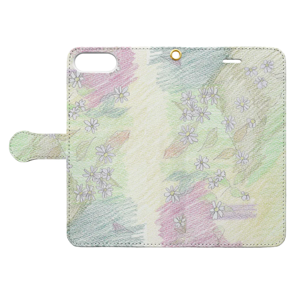 森の中の野紺菊 Book-Style Smartphone Case:Opened (outside)