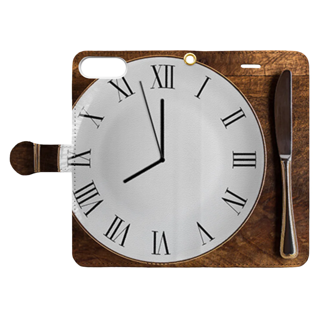Teatime ティータイムの時間 時計 インテリア 手帳型スマホケースを開いた場合(外側)
