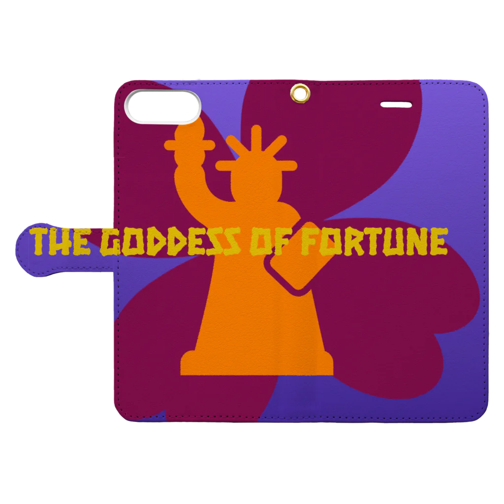 ごった煮商店のThe goddess of fortune 手帳型スマホケースを開いた場合(外側)