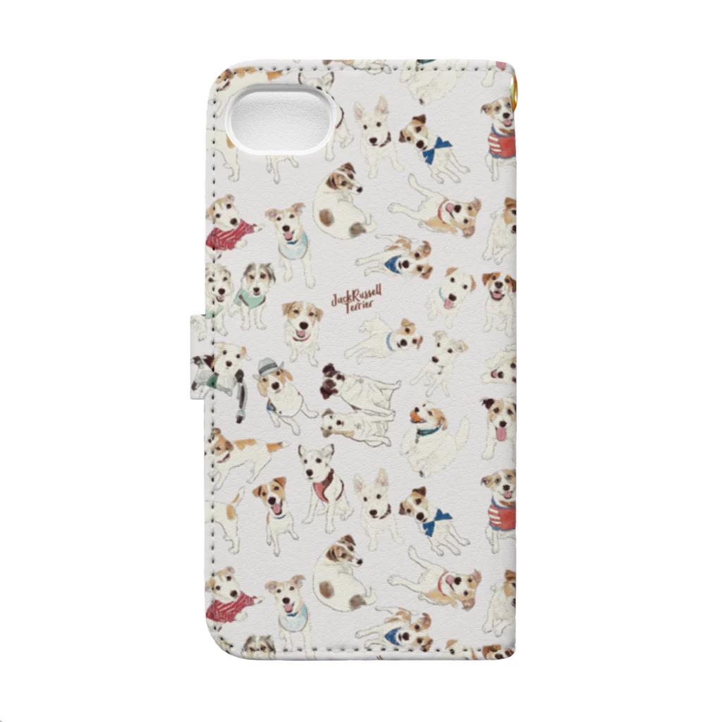 M. エムドットの【sana_urara11様用】うちの子を探せグッズ/ジャックラッセルテリア Book-Style Smartphone Case :back