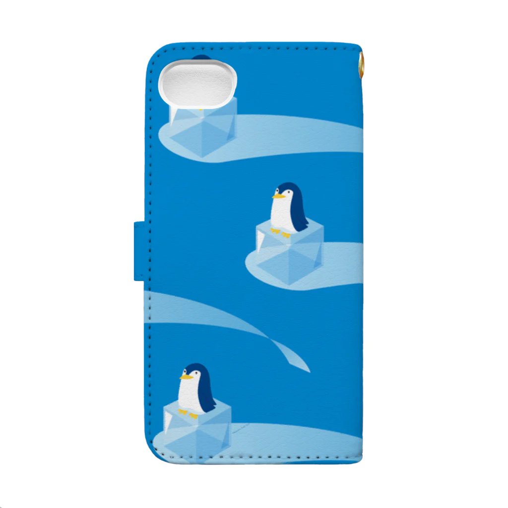 雑貨屋きゅう＠suzuri支店の氷とペンギン　手帳型スマホケース Book-Style Smartphone Case :back