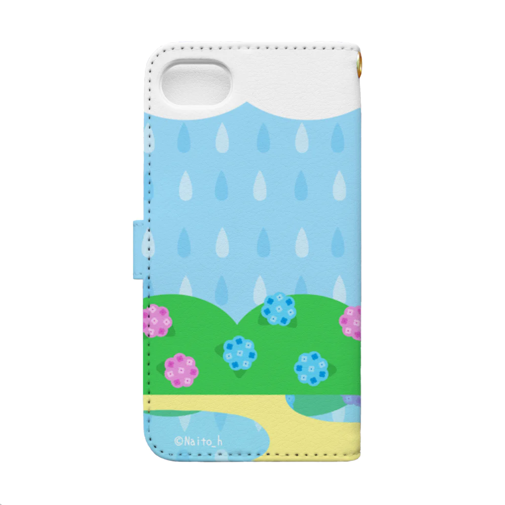 Naito_hの雨の日とアジサイとわたし Book-Style Smartphone Case :back