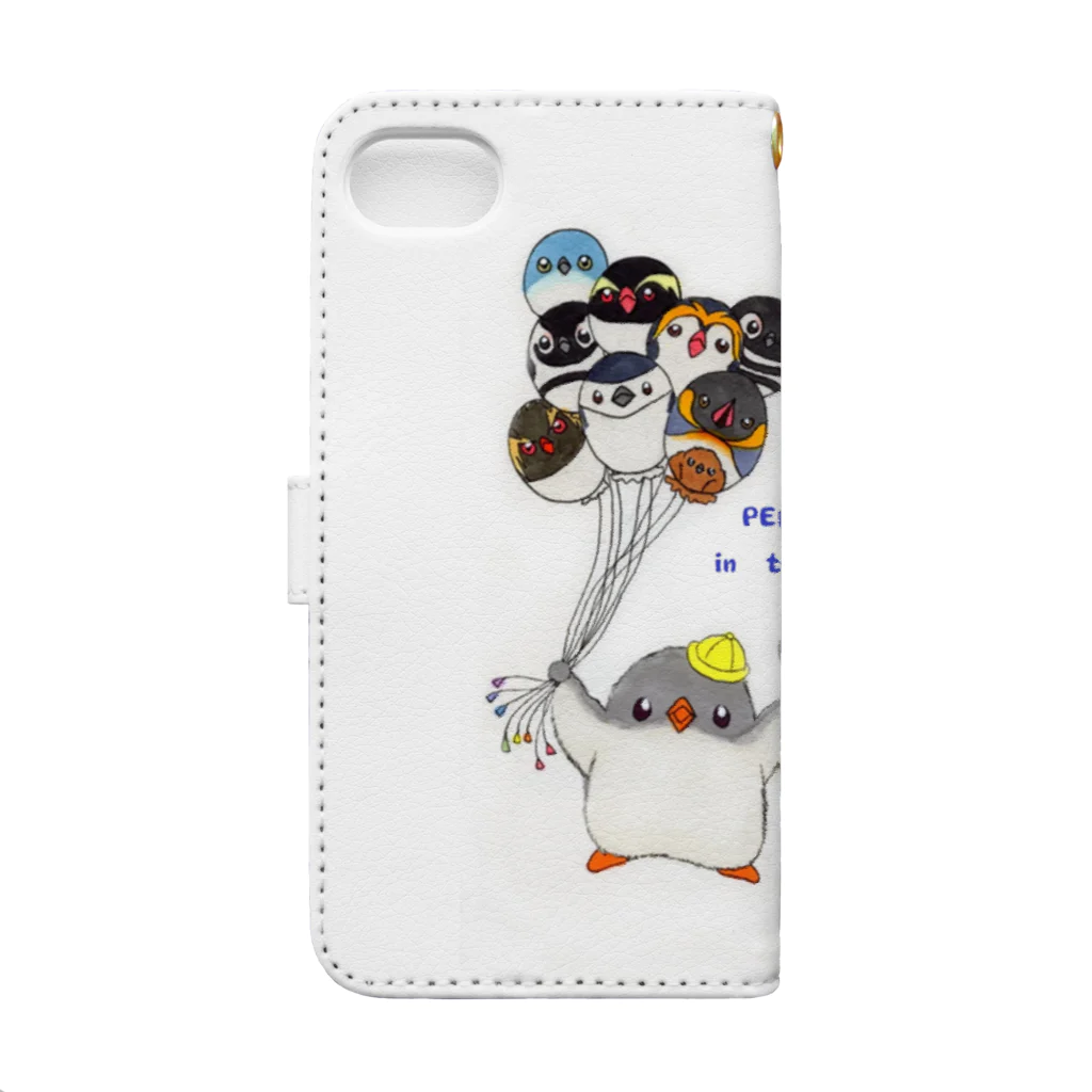 ヤママユ(ヤママユ・ペンギイナ)のプピ兄弟と世界のペンギンバルーン Book-Style Smartphone Case :back