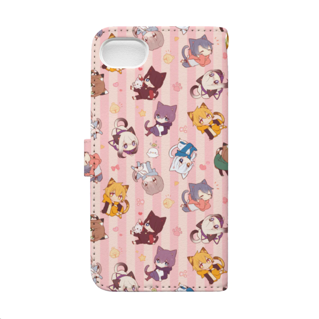 佐治の【桃】猫少年たち Book-Style Smartphone Case :back