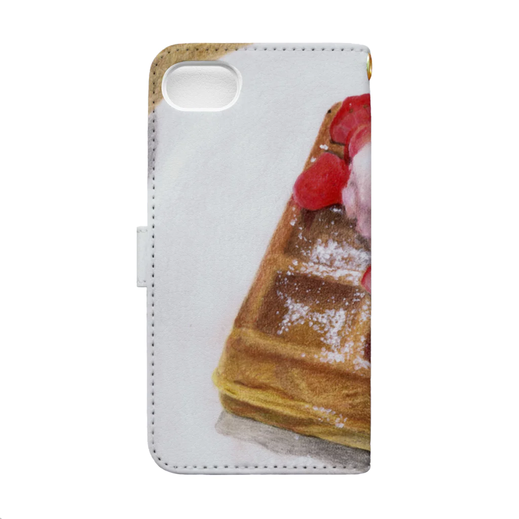 Mutsumi T shopのStrawberry waffle  手帳型スマホケースの裏面