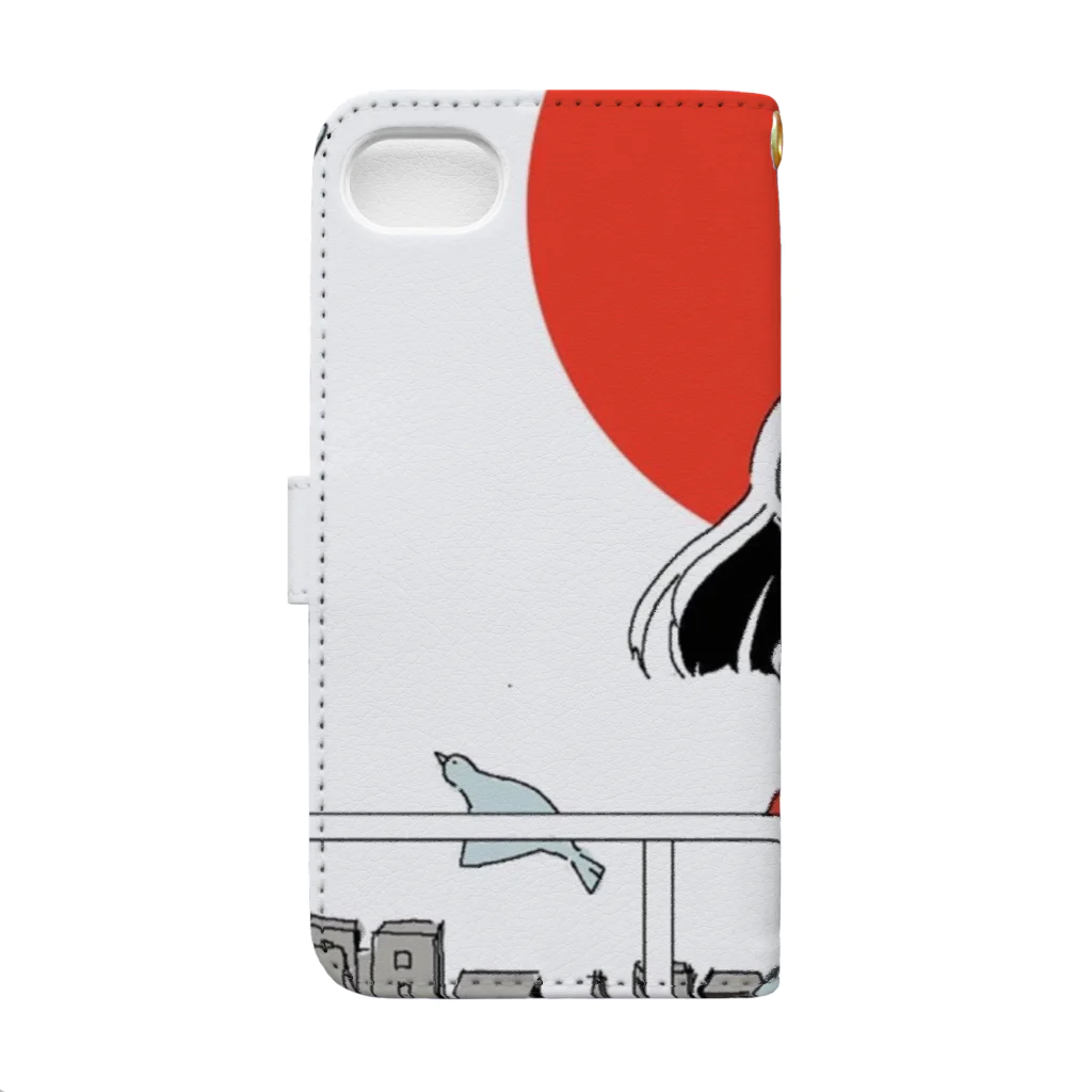 泳(ei)の日の出 Book-Style Smartphone Case :back