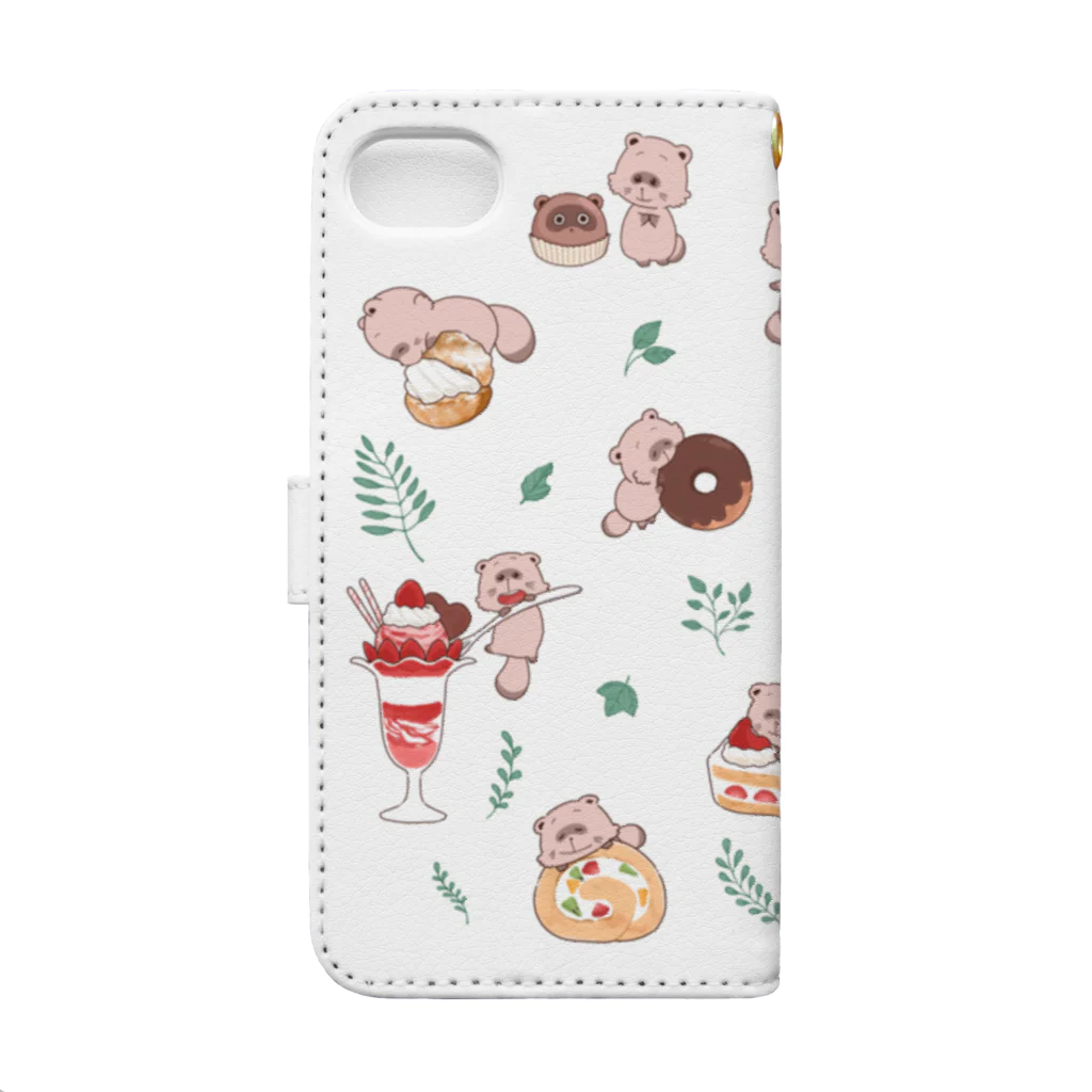 なご村🍙のあまいものとたぬきさん(8/7専用) Book-Style Smartphone Case :back