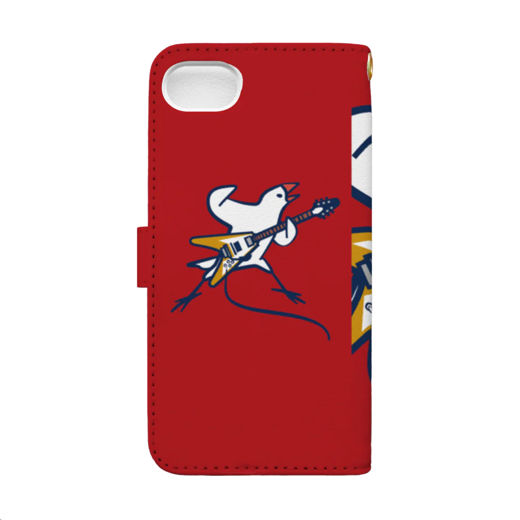 Momi Buncho Lab SHOPのフライングV文鳥(iPhone6/6s/7/8用)RED 手帳型スマホケースの裏面