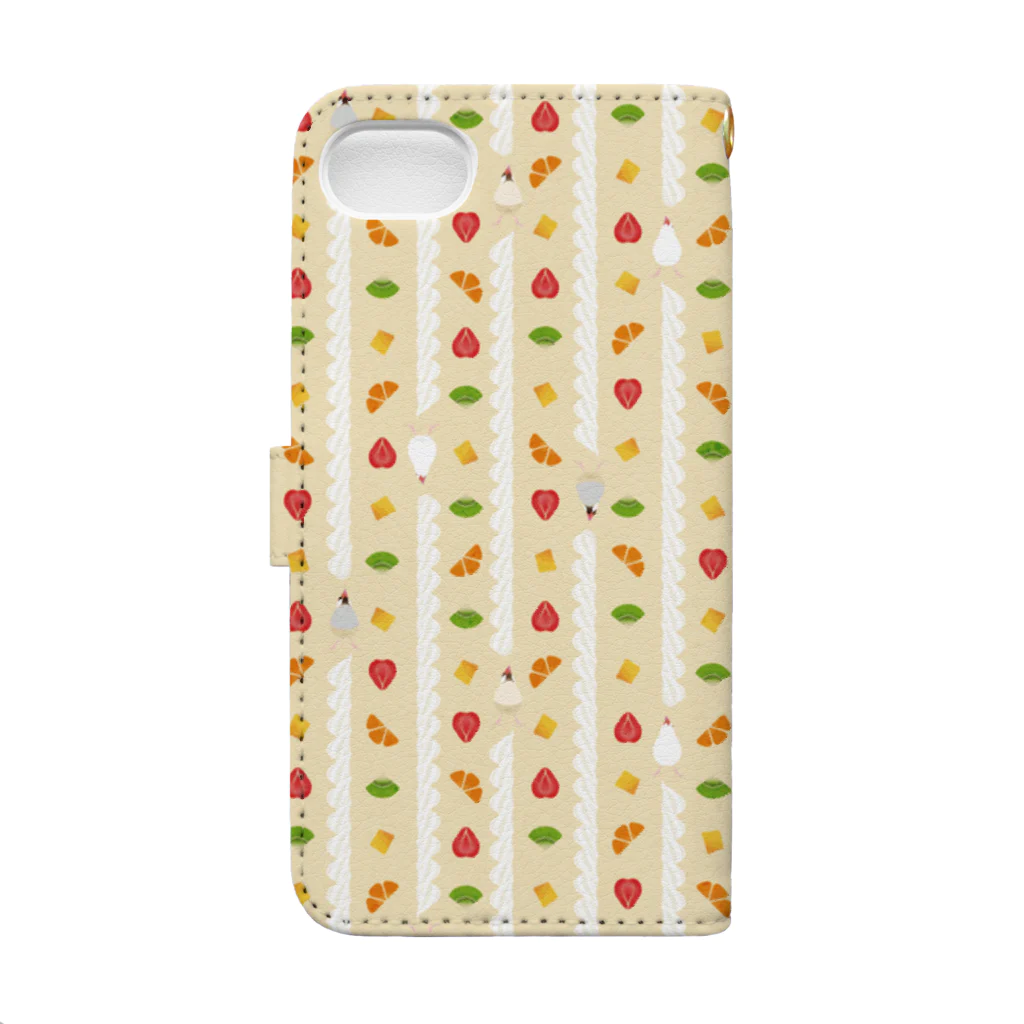 るこのFruit sandwich Whipped cream Book-Style Smartphone Case :back