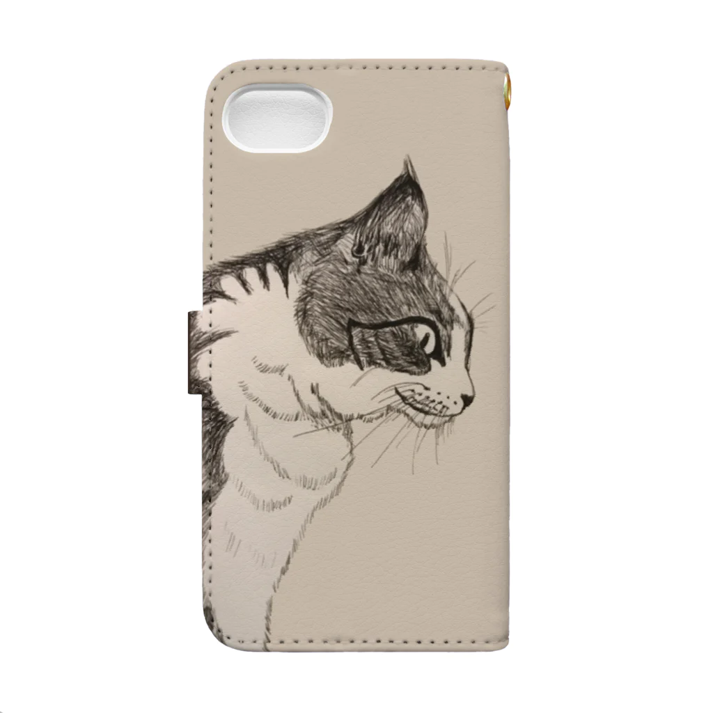 AGKの向かい合う猫のiPhoneケース（7/8専用） Book-Style Smartphone Case :back