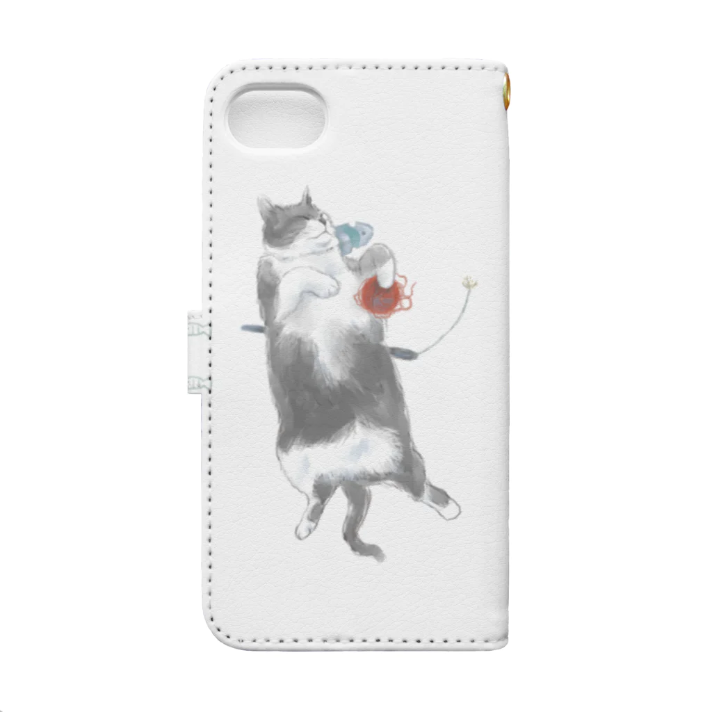 ぷらむ🍑の小さな猫と大きな猫 Book-Style Smartphone Case :back