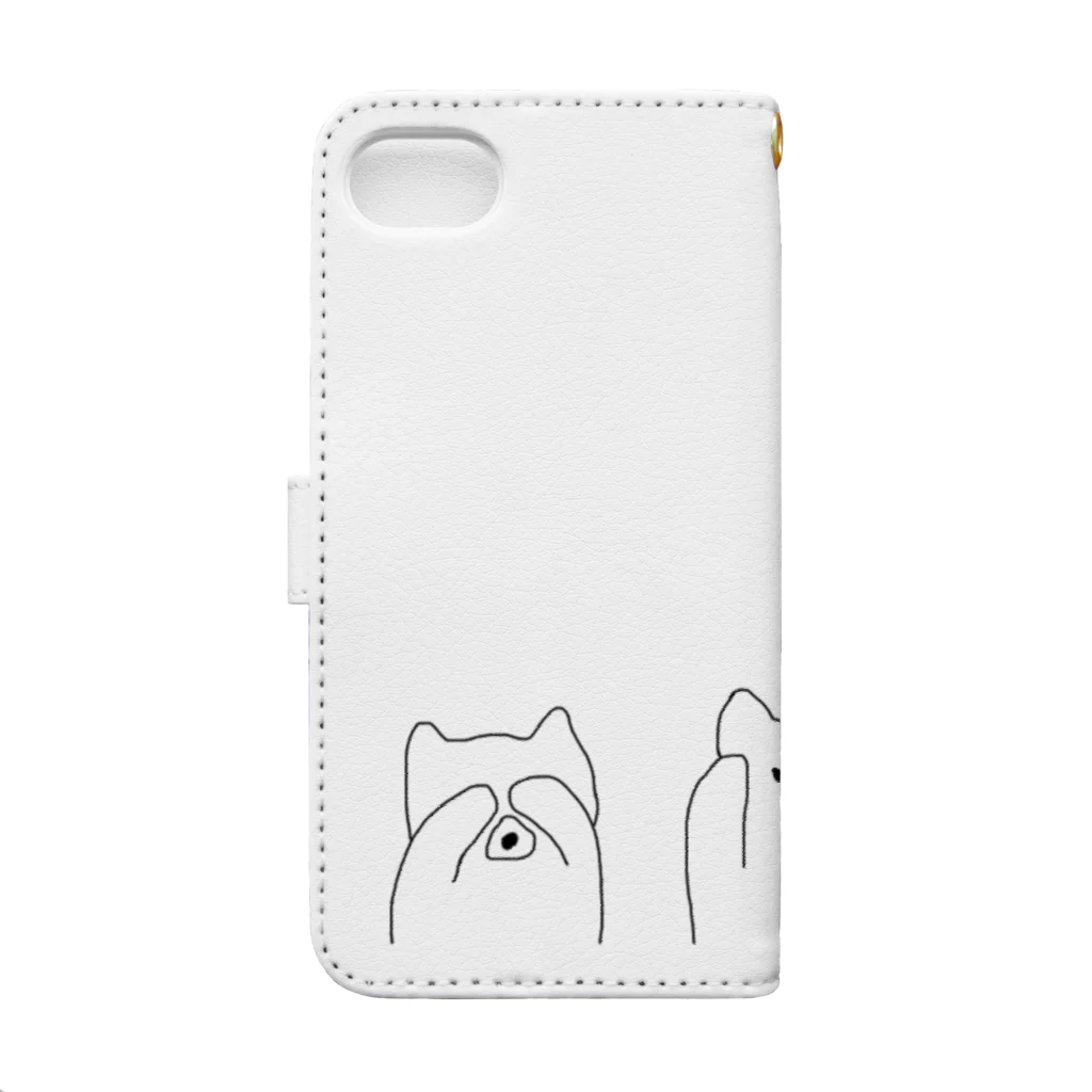 SRKMのＳＲＫＭ（見クマ聞かクマ言わクマver.） Book-Style Smartphone Case :back