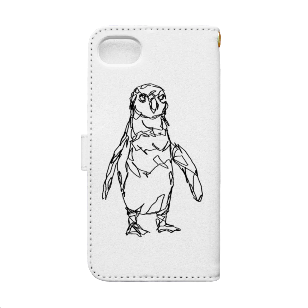 HElll - ヘル - の左手で描いたペンギン 手帳型スマホケースの裏面