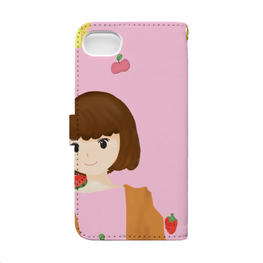 なみゆる@ゆるマイの果物でも個性的 Book-Style Smartphone Case :back