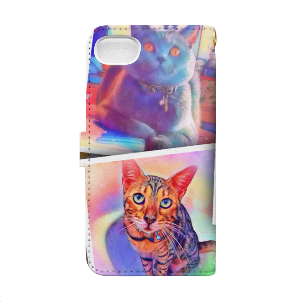 KGD 3nyansのゆめかわねこ Book-Style Smartphone Case :back