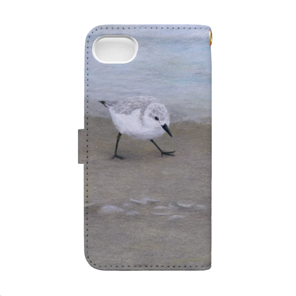 野鳥生活の手帳型 ミユビシギ Book-Style Smartphone Case :back