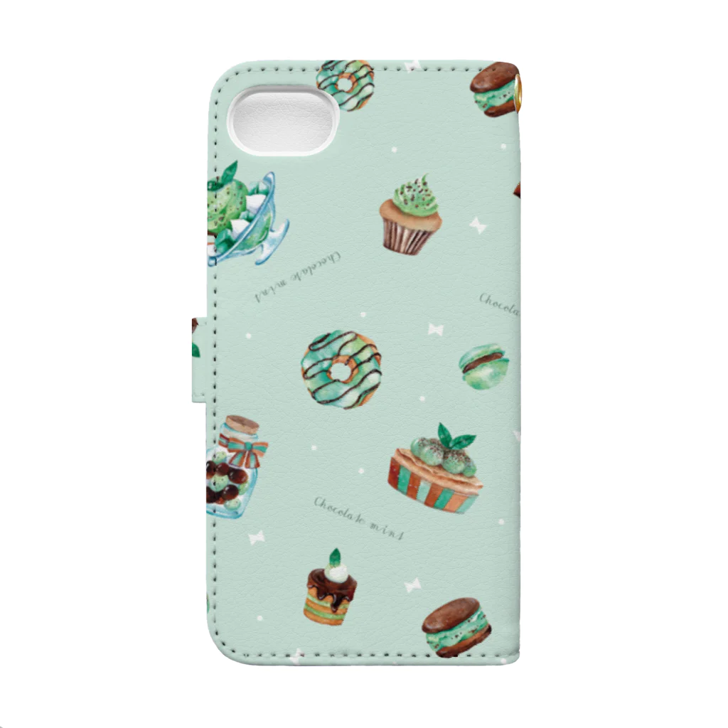 & colorsのチョコミント Book-Style Smartphone Case :back