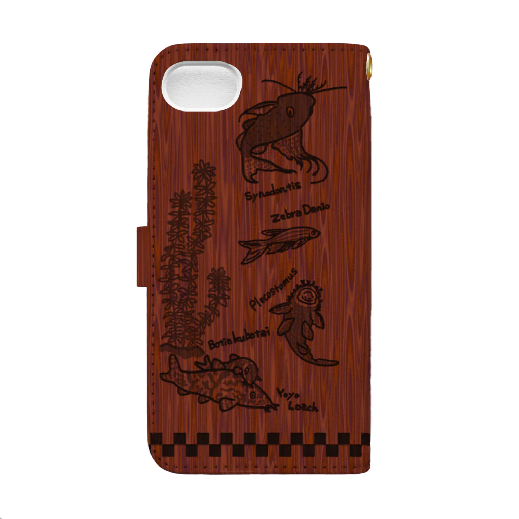 ぺんぎん丸の【iPhone6/6s/7/8専用】熱帯魚さん大集合！ Book-Style Smartphone Case :back