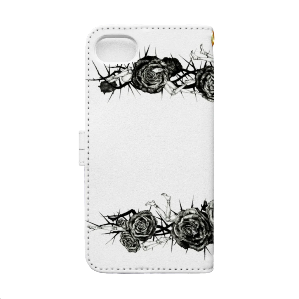 石榴 （ザクロ）のイバラと球体関節人形【white】 Book-Style Smartphone Case :back