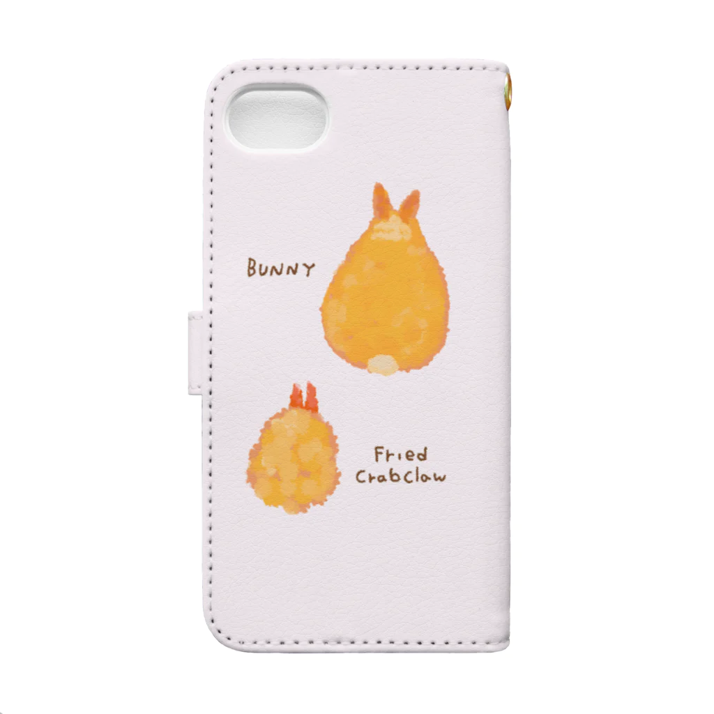 大賀一五の店のカニ爪フライとうさぎさん Book-Style Smartphone Case :back