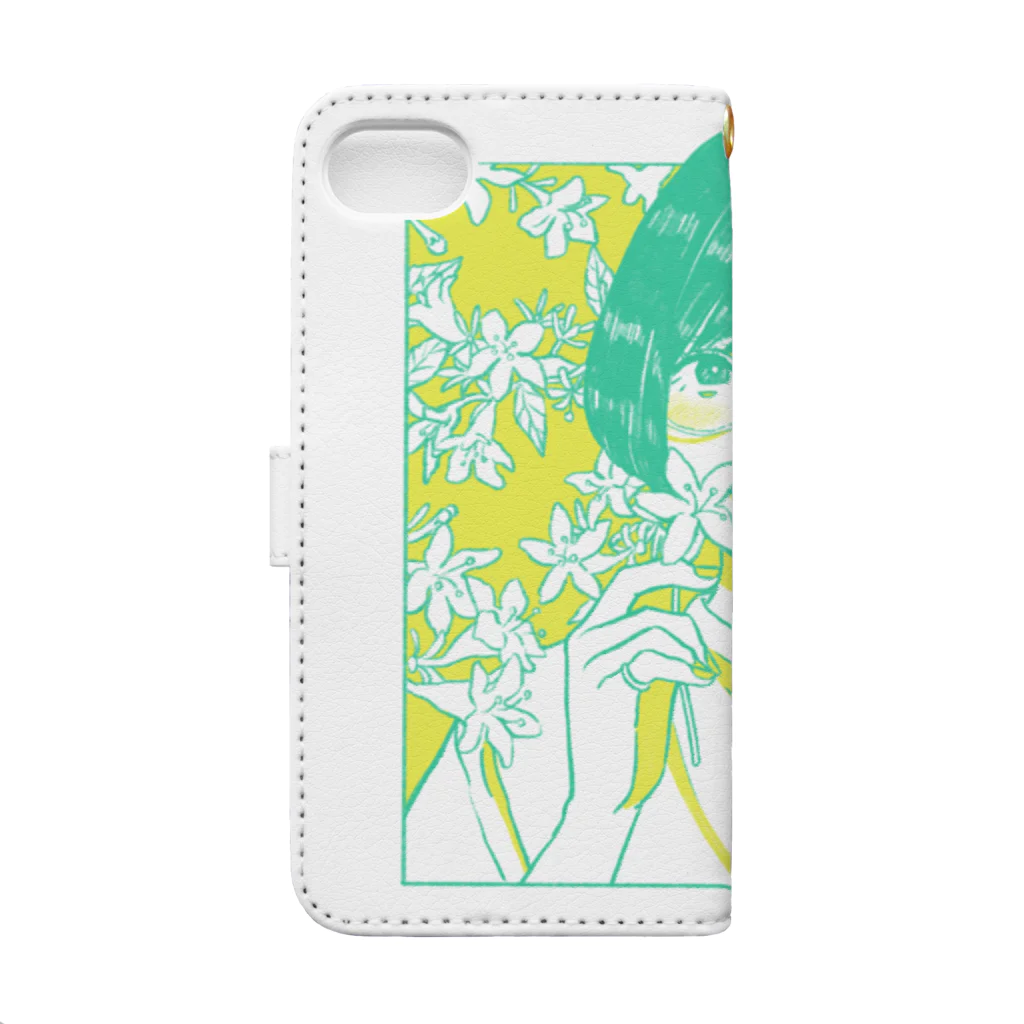 HAGU HOSHINO COLLABORATION STOREの【若】HAGU HOSHINO Smartphone Case Book-Style Smartphone Case :back