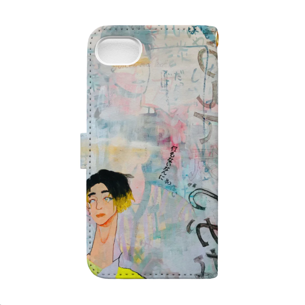 Naoko🎨a.k.a.ハピ山先輩⛰の全米は泣いてるけど Book-Style Smartphone Case :back