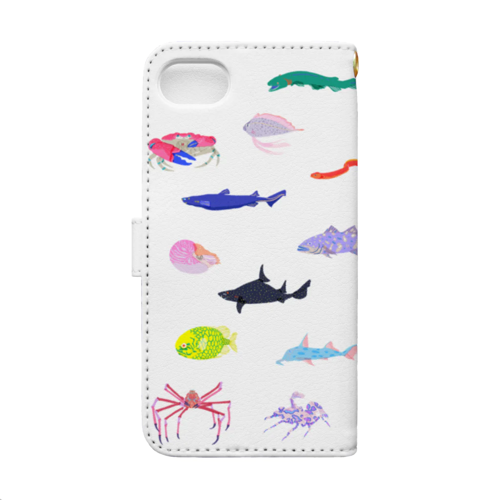 kyotsubeのカラフル深海生物 Book-Style Smartphone Case :back