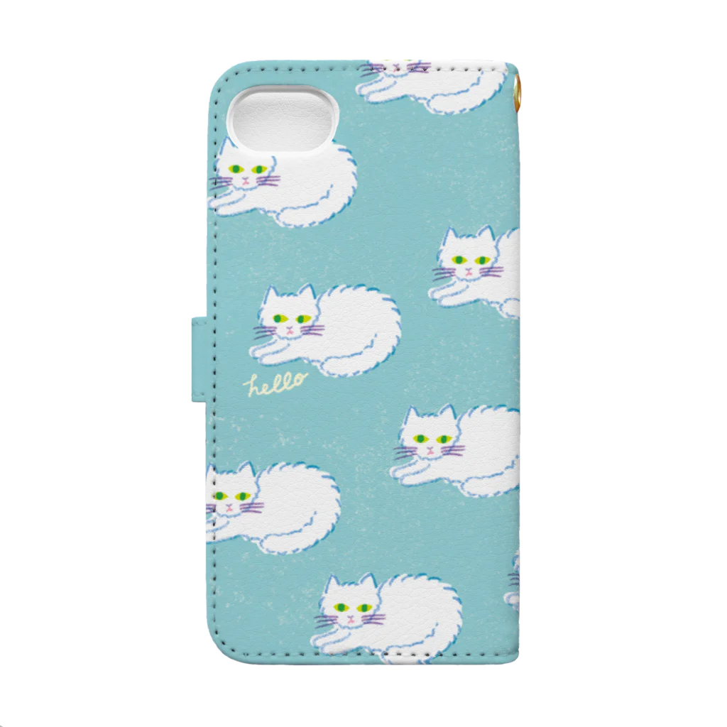 YOSHINO/芳野の猫ブルー Book-Style Smartphone Case :back