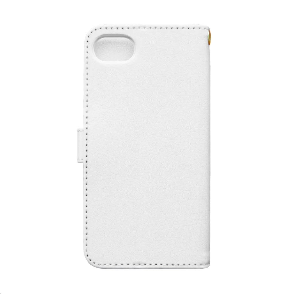 ひなげし商店のPoppy design 黒ライン Book-Style Smartphone Case :back